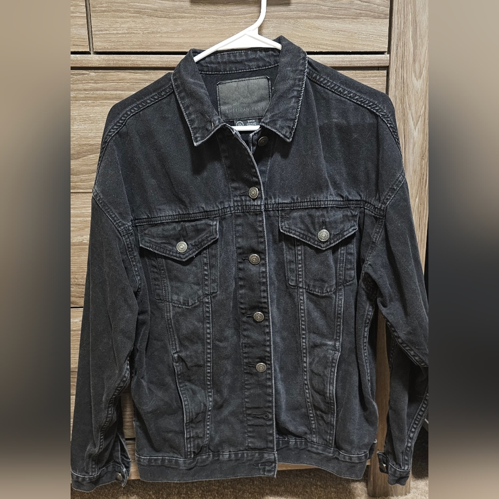 American Eagle Womens Jean jacket, charcoal, Size Small